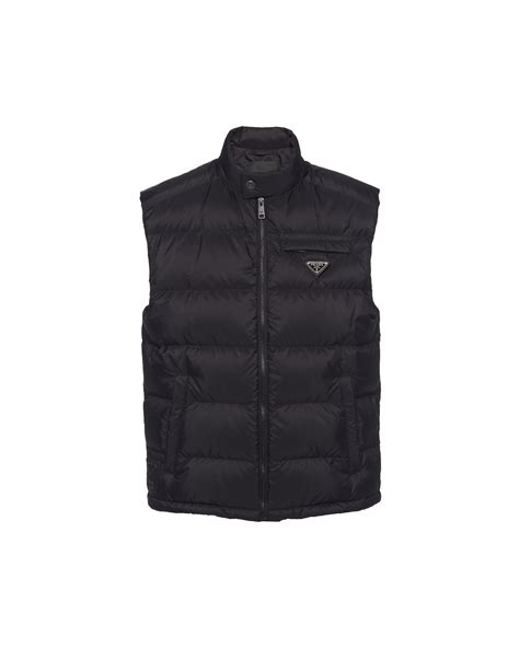 black puffer prada coat|Prada sleeveless puffer jacket.